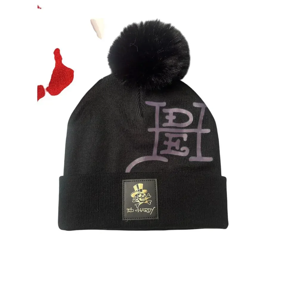 Ed Hardy 2 pack winter beanie hats, Red and Black unisex, new with tags